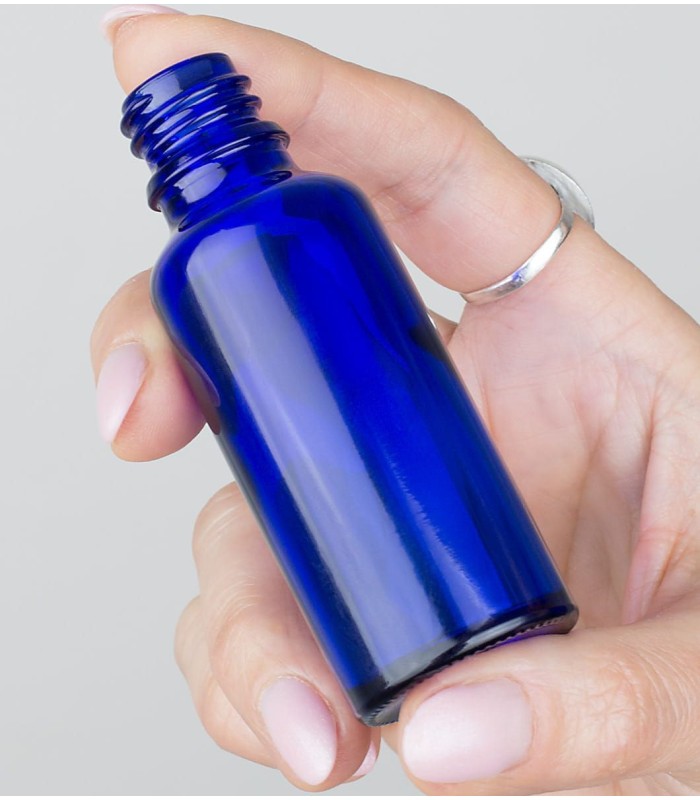 Royalblue glass bottle DIN18, 30 ml