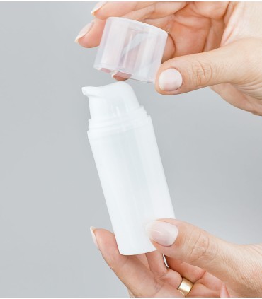 Pump and cap for Airless Lyra White bottles