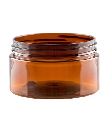 PET jar Brown with black lid, 100 ml