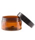 PET jar Brown with black lid, 100 ml